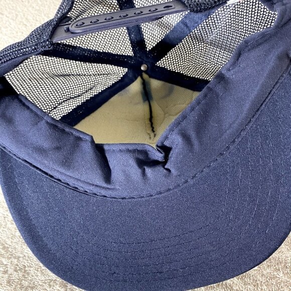 Vintage Navy Blue Loomis Snap Back Mesh Back Trucker Style Hat - Picture 12 of 13
